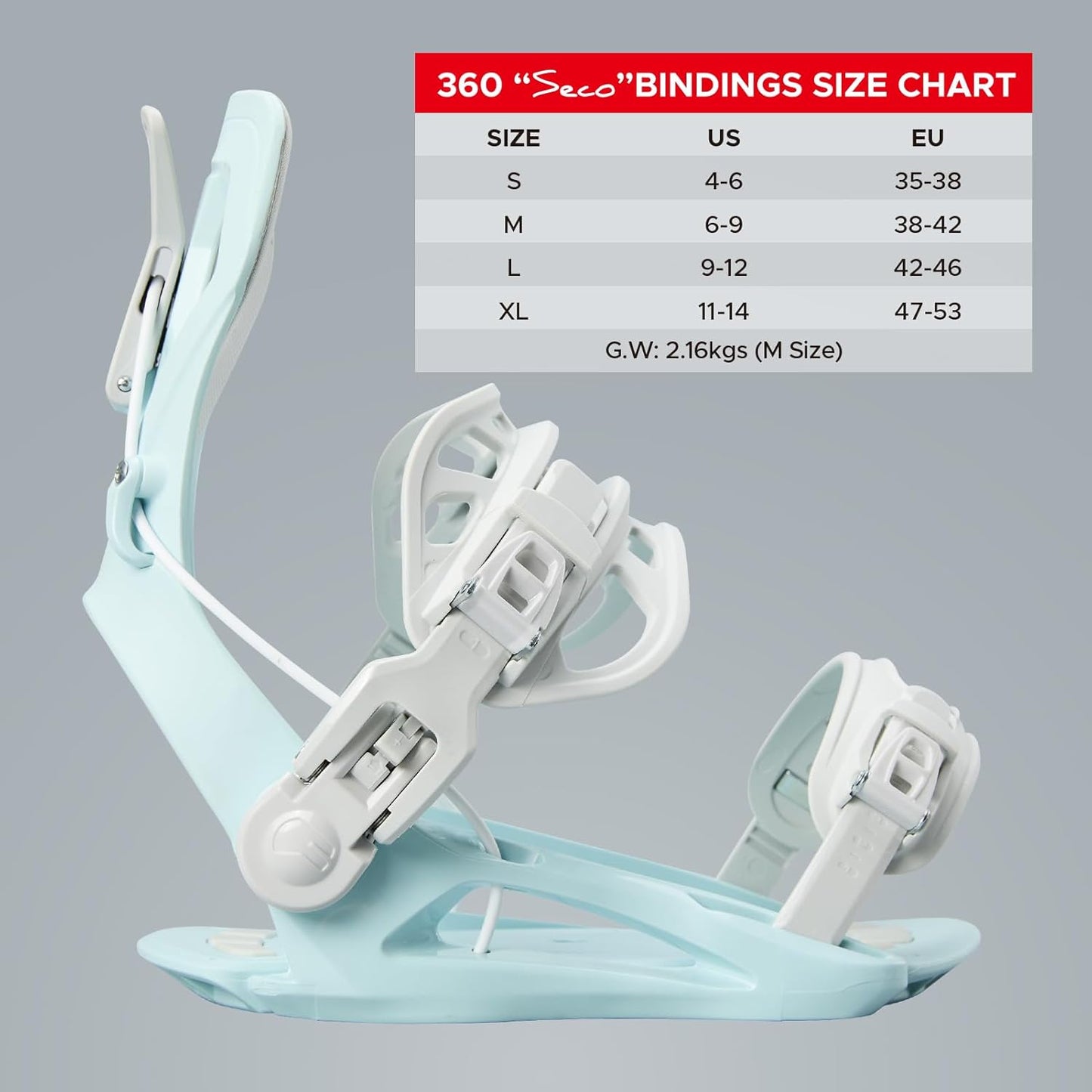 XCMAN Rear Step in Style Snowboard Bindings Lightweight Rear Entry All-Mountain Bindings for Men Women Easy in and Out
