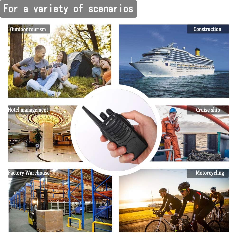 Walkie Talkies Long Range for Adults with Earpieces,16 Channel Walky Talky Rechargeable Handheld Two Way Radios with Flashlight Li-ion Battery and Charger(4 Pack)