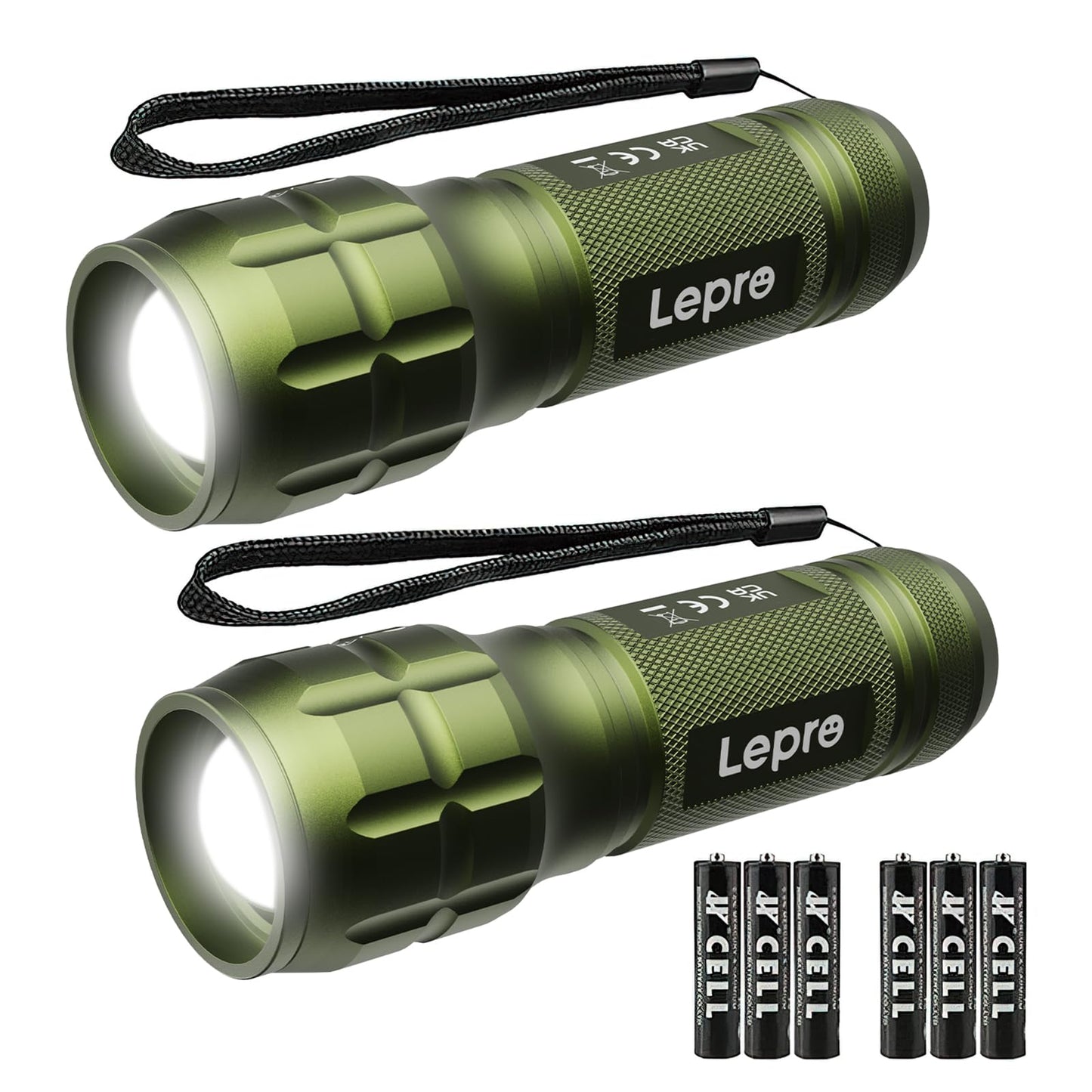 Lighting EVER LED Flashlights High Lumens, Small Flashlight, Zoomable, Waterproof, Adjustable Brightness Flash Light for Outdoor, Emergency, AAA Batteries Included, Tactical & Camping Accessories