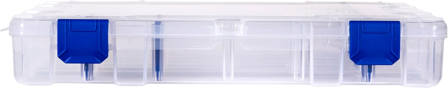 Flambeau Outdoors 4007 Fishing Tackle Box - Includes 12 Dividers, 24 Compartments, Clear Tackle Box Fishing Lure Organizer, Tuff Tainer Tackle Box with Zerust Anti-Rust Dividers