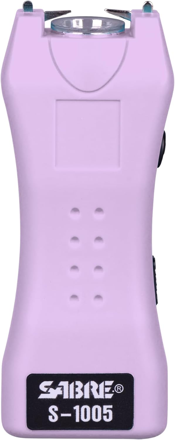 SABRE Pepper Spray & 2-in-1 Stun Gun with Flashlight, Self Defense Kit, Fast Flip Top Safety, Finger Grip for Better & Faster Aim, Painful 1.60 µC Charge, 120 Lumen LED Light, Rechargeable, 0.54 fl oz