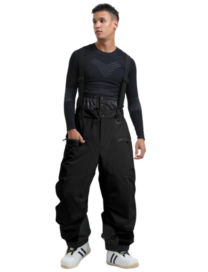 GSOU SNOW Men Snow Bibs Women Baggy Ski Pants Snowboard Overall Insulated Waterproof Windproof Warm Winter