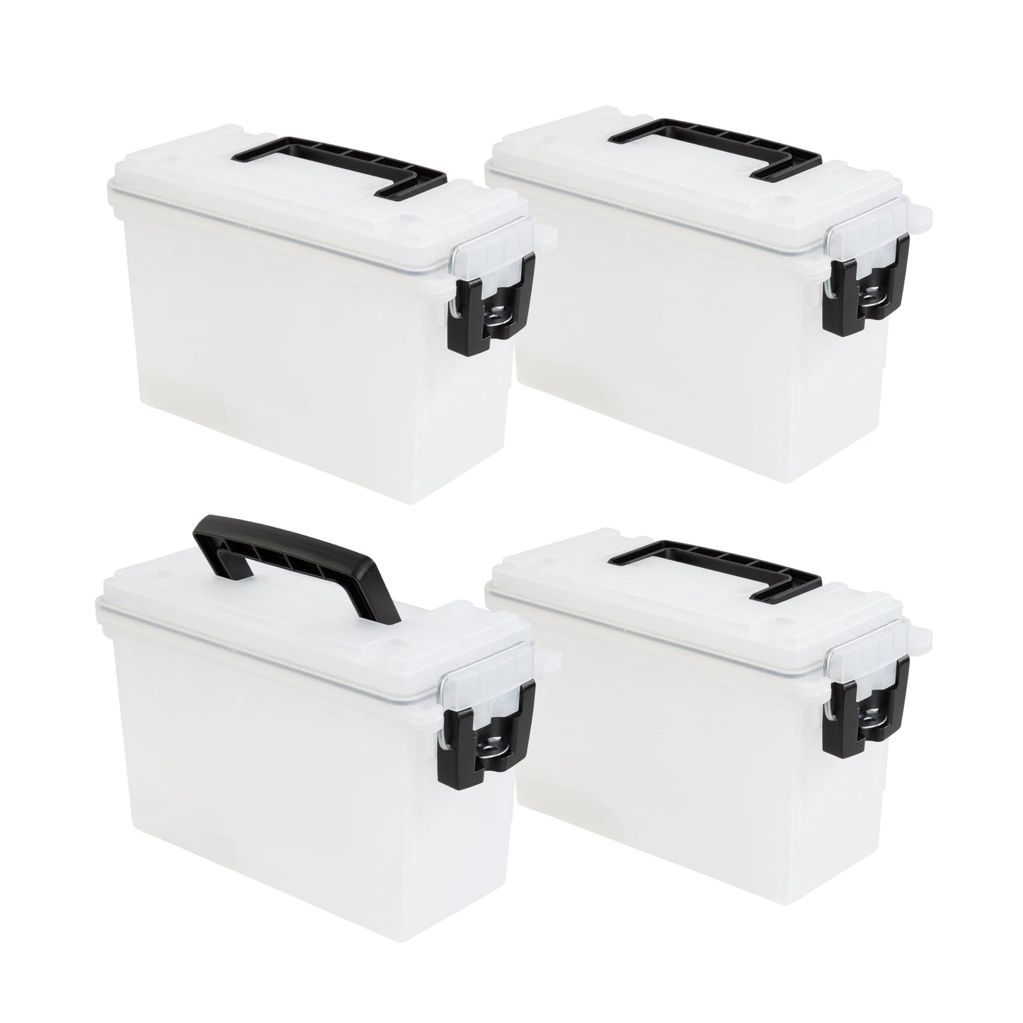 Sheffield 12629 Ammo Storage Box, Stackable .30 Cal Field Boxes, Water and Dust Resistant, Lockable Storage Box with Handle, Secures Hunting Gear, Supplies, and Bullets, Made in USA, Black, 1-Pack