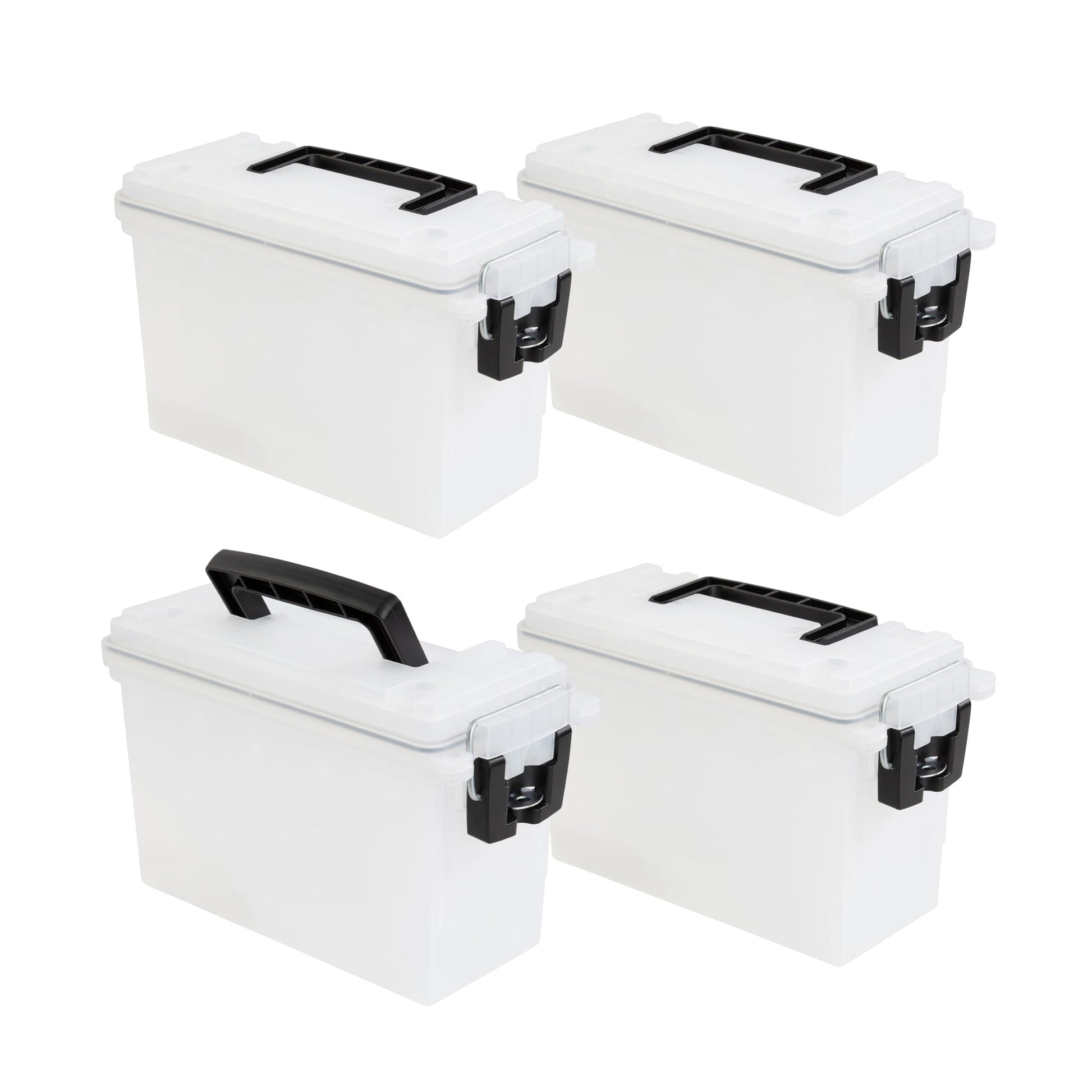 Sheffield 12629 Ammo Storage Box, Stackable .30 Cal Field Boxes, Water and Dust Resistant, Lockable Storage Box with Handle, Secures Hunting Gear, Supplies, and Bullets, Made in USA, Black, 1-Pack