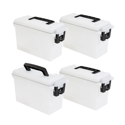 Sheffield 12629 Ammo Storage Box, Stackable .30 Cal Field Boxes, Water and Dust Resistant, Lockable Storage Box with Handle, Secures Hunting Gear, Supplies, and Bullets, Made in USA, Black, 1-Pack