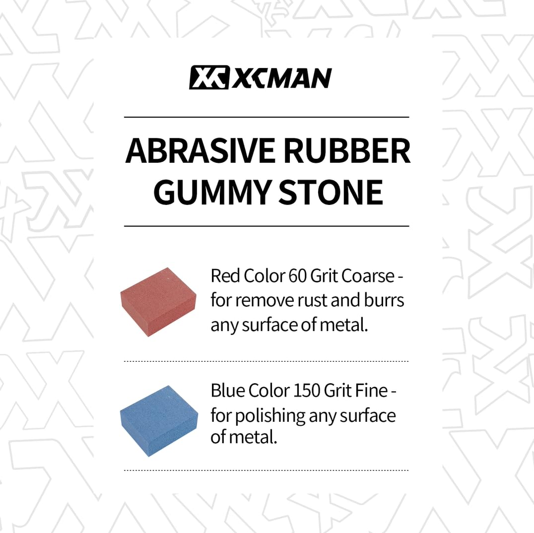 XCMAN Grinding Rubber Gummy Abrasive Block Stone Removes Rust and Burrs - 60 Grit Coarse and 150 Grit Fine-2pcs