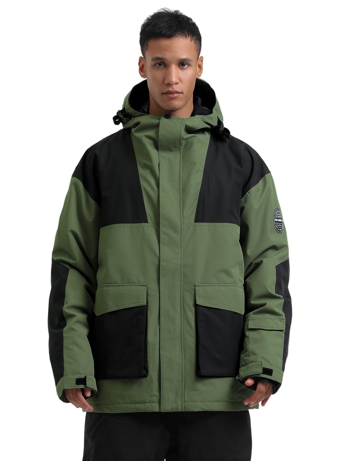 GSOU SNOW Men Ski Jacket Snowboard Coat for Winter Outdoor Sports Waterproof Windproof Snow Pullover Hooded Warm