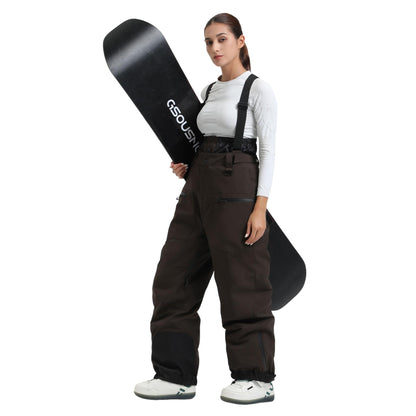GSOU SNOW Men Snow Bibs Women Baggy Ski Pants Snowboard Overall Insulated Waterproof Windproof Warm Winter