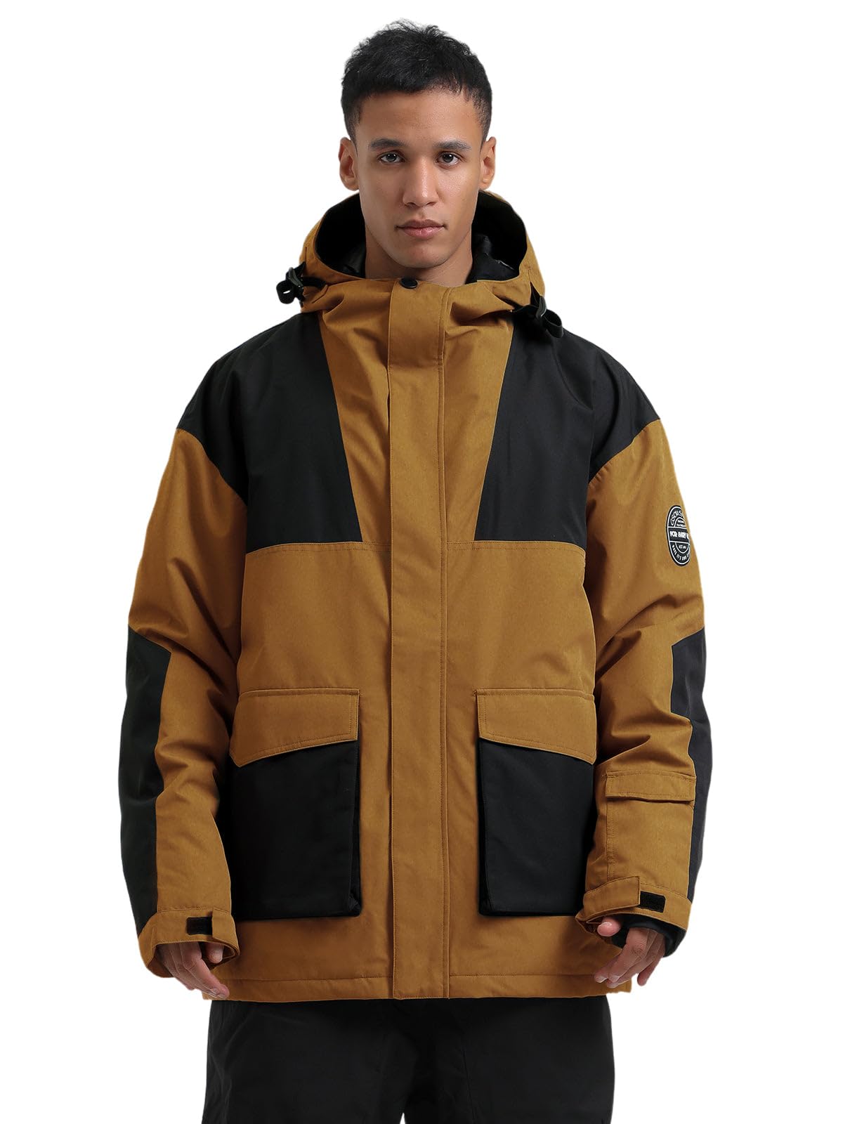 GSOU SNOW Men Ski Jacket Snowboard Coat for Winter Outdoor Sports Waterproof Windproof Snow Pullover Hooded Warm