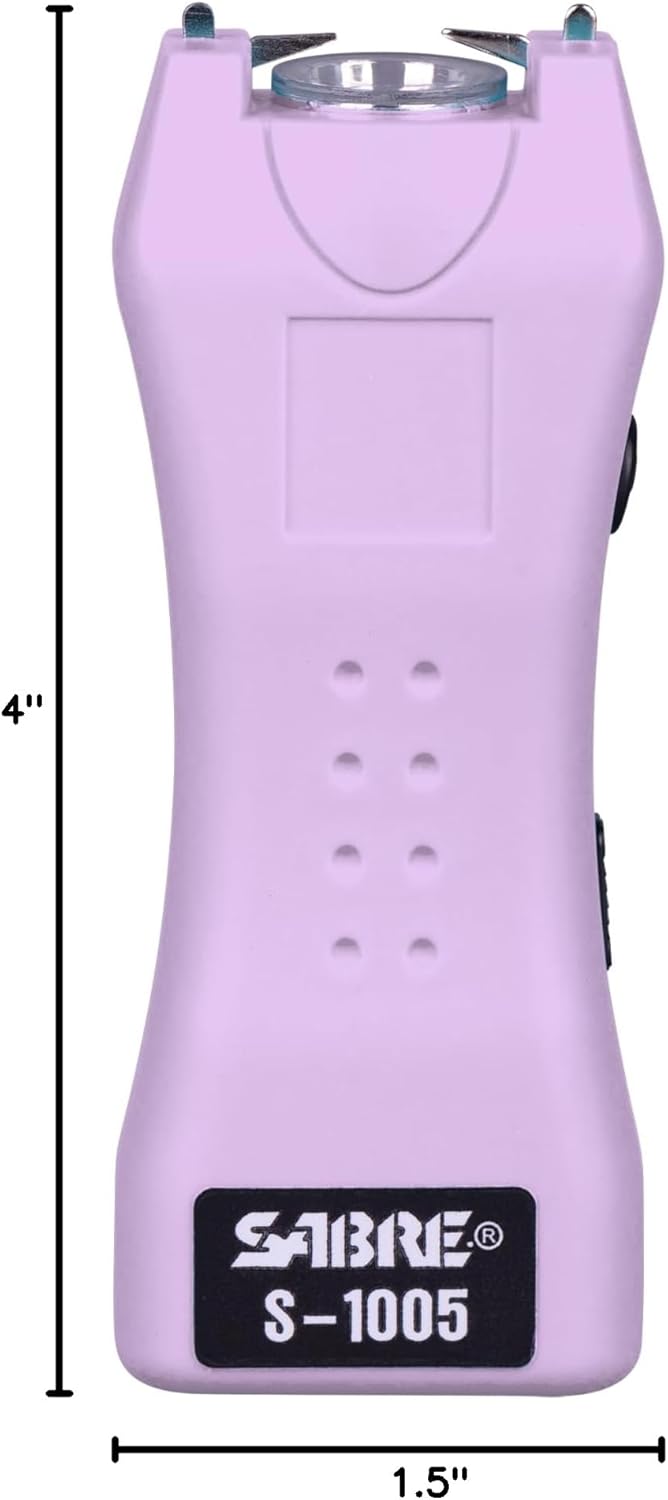 SABRE Pepper Spray & 2-in-1 Stun Gun with Flashlight, Self Defense Kit, Fast Flip Top Safety, Finger Grip for Better & Faster Aim, Painful 1.60 µC Charge, 120 Lumen LED Light, Rechargeable, 0.54 fl oz