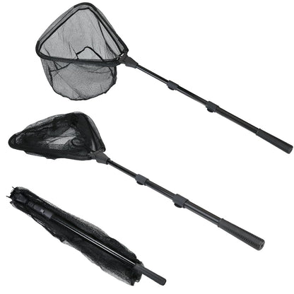 RESTCLOUD Fishing Landing Net with Telescoping Pole Handle, Fishing net Freshwater for Kids Men Women, Extend to 40-63 Inches