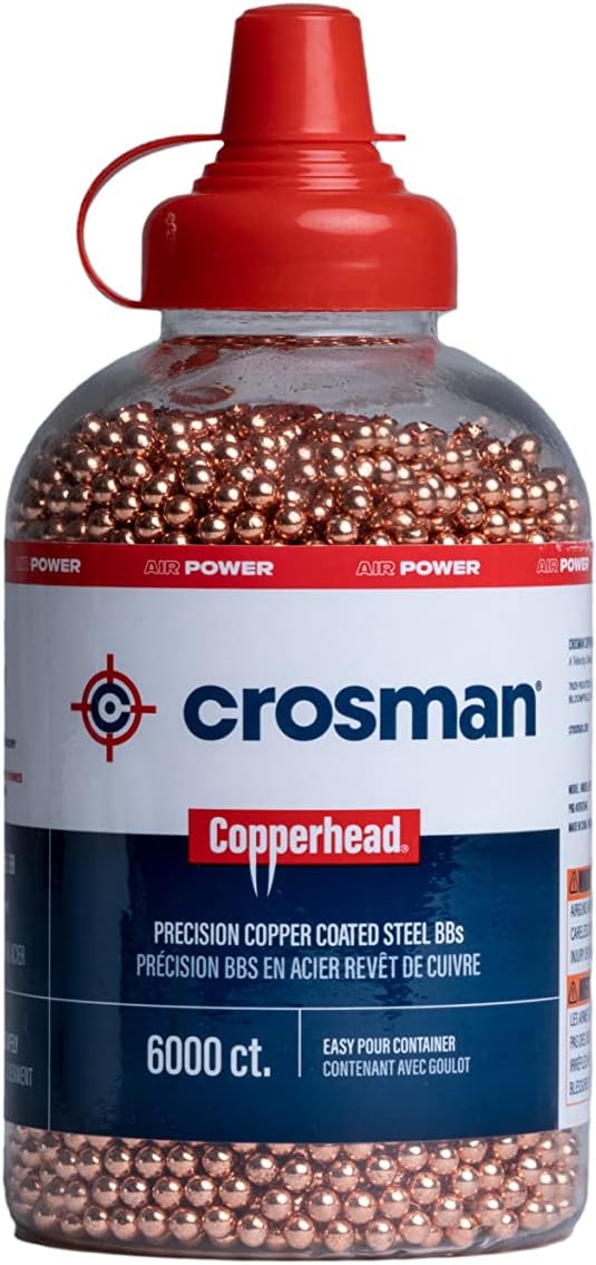 Crosman Copperhead 4.5mm Copper Coated BBs In EZ-Pour Bottle For BB Air Pistols And BB Air Guns