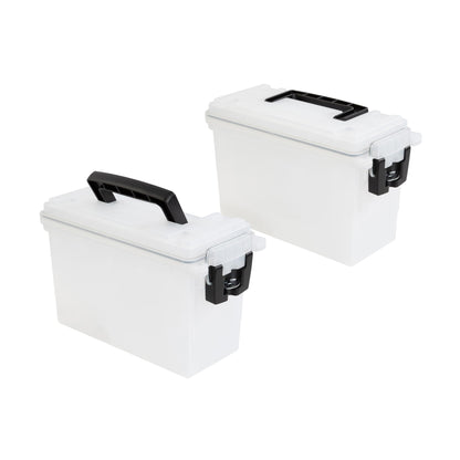 Sheffield 12629 Ammo Storage Box, Stackable .30 Cal Field Boxes, Water and Dust Resistant, Lockable Storage Box with Handle, Secures Hunting Gear, Supplies, and Bullets, Made in USA, Black, 1-Pack