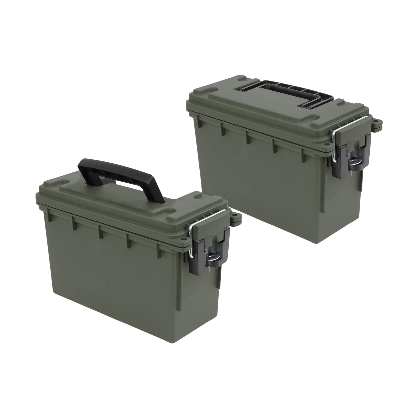 Sheffield 12629 Ammo Storage Box, Stackable .30 Cal Field Boxes, Water and Dust Resistant, Lockable Storage Box with Handle, Secures Hunting Gear, Supplies, and Bullets, Made in USA, Black, 1-Pack
