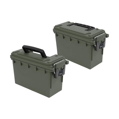 Sheffield 12629 Ammo Storage Box, Stackable .30 Cal Field Boxes, Water and Dust Resistant, Lockable Storage Box with Handle, Secures Hunting Gear, Supplies, and Bullets, Made in USA, Black, 1-Pack