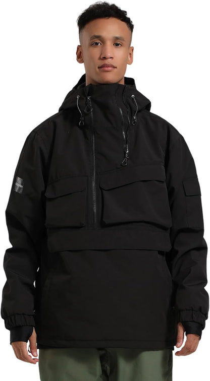 GSOU SNOW Men Ski Jacket Snowboard Coat for Winter Outdoor Sports Waterproof Windproof Snow Pullover Hooded Warm