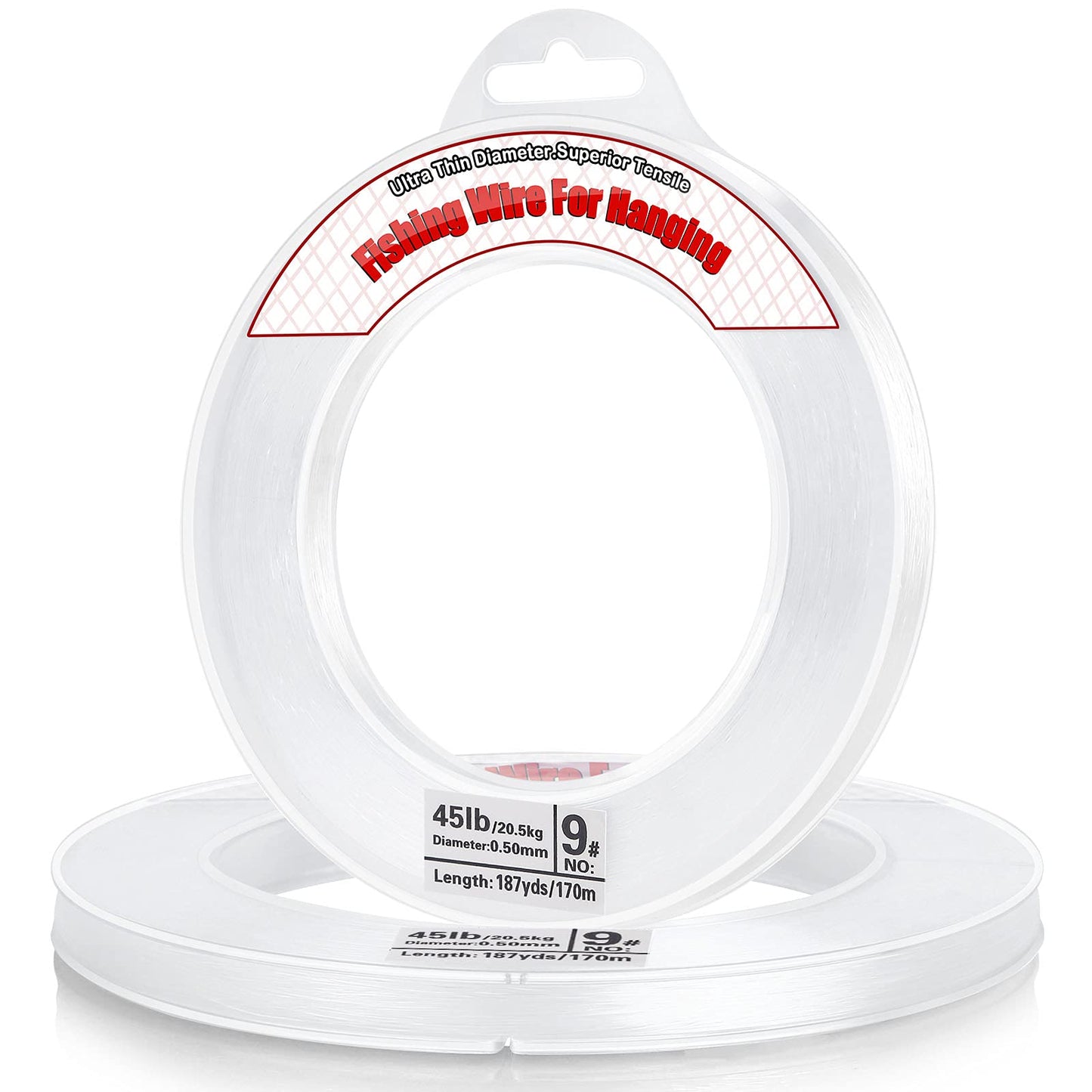 Clear Fishing Wire, Acejoz 656FT Fishing Line Clear Invisible Hanging Wire Strong Nylon String Supports 40 Pounds for Balloon Garland Hanging Decorations