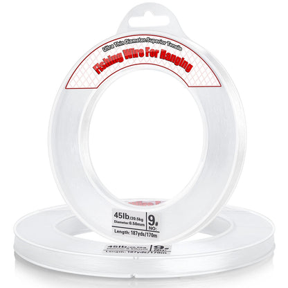 Clear Fishing Wire, Acejoz 656FT Fishing Line Clear Invisible Hanging Wire Strong Nylon String Supports 40 Pounds for Balloon Garland Hanging Decorations