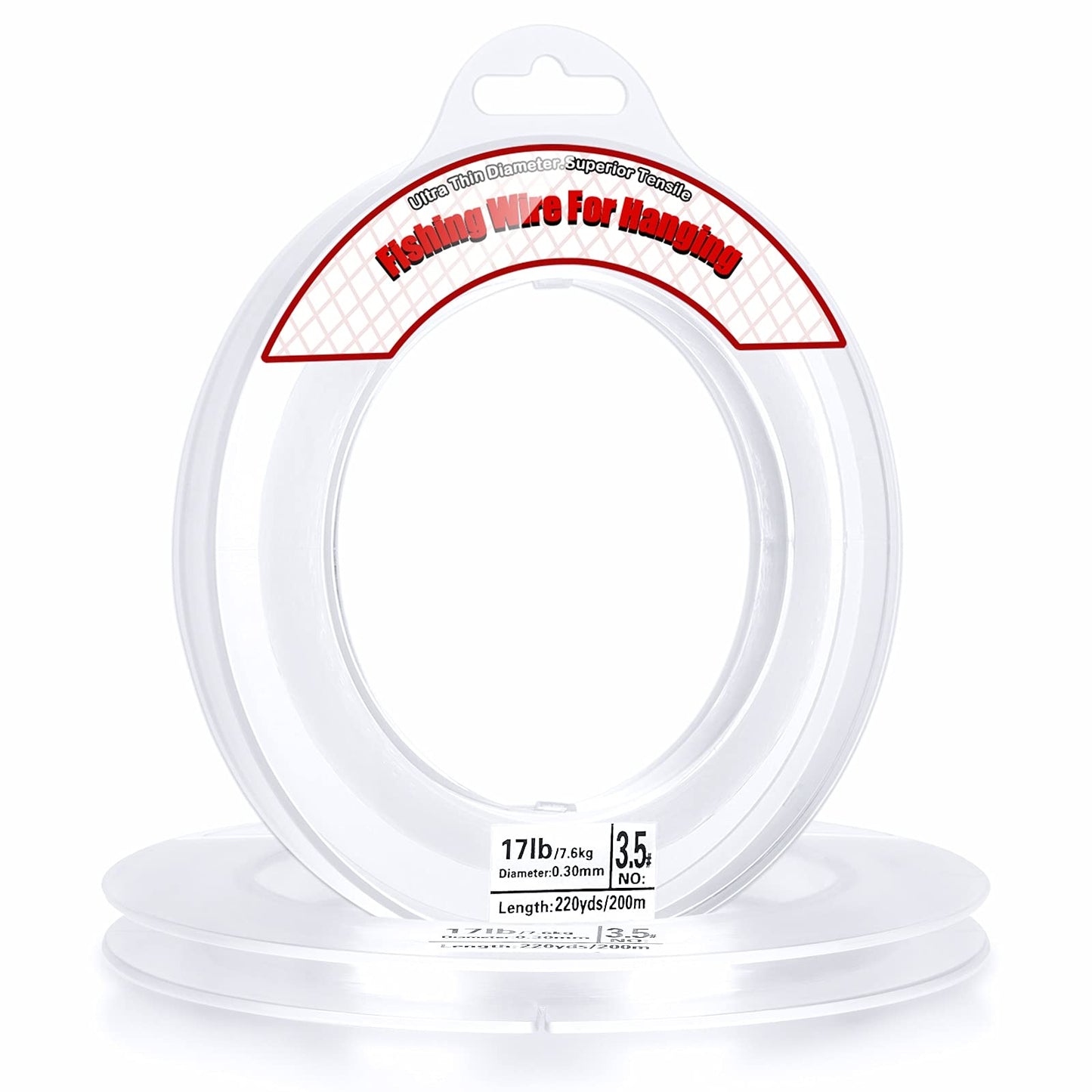 Clear Fishing Wire, Acejoz 656FT Fishing Line Clear Invisible Hanging Wire Strong Nylon String Supports 40 Pounds for Balloon Garland Hanging Decorations