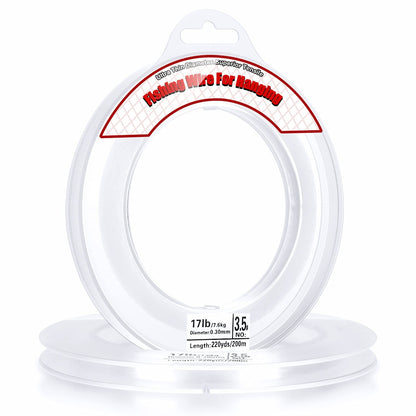 Clear Fishing Wire, Acejoz 656FT Fishing Line Clear Invisible Hanging Wire Strong Nylon String Supports 40 Pounds for Balloon Garland Hanging Decorations
