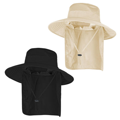 Sun Hats for Men Women Fishing Hat UPF 50+ Breathable Wide Brim Bucket Hats Summer UV Protection Safari Hat with Neck Flap