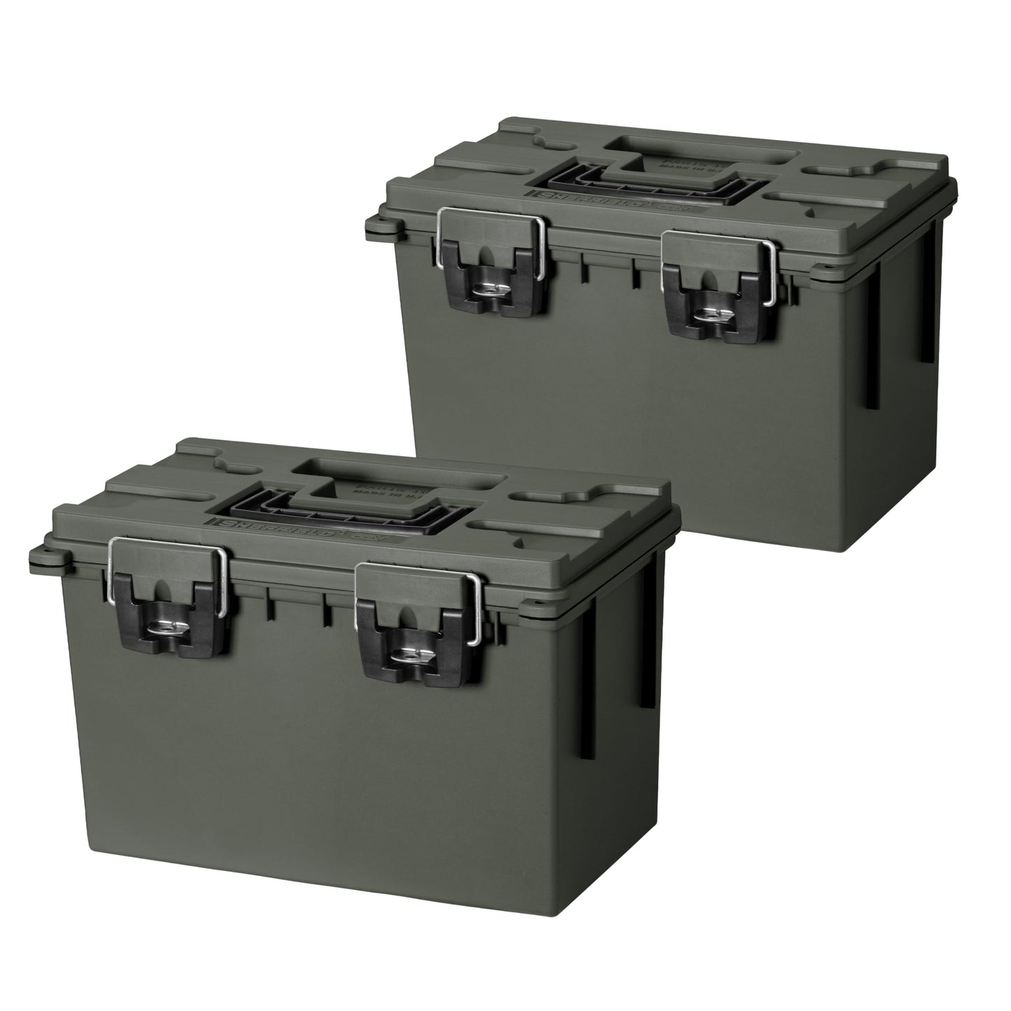 Sheffield 12629 Ammo Storage Box, Stackable .30 Cal Field Boxes, Water and Dust Resistant, Lockable Storage Box with Handle, Secures Hunting Gear, Supplies, and Bullets, Made in USA, Black, 1-Pack
