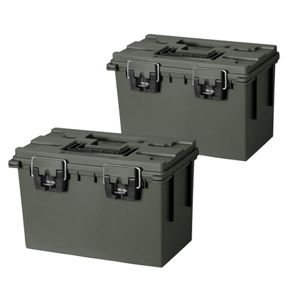 Sheffield 12629 Ammo Storage Box, Stackable .30 Cal Field Boxes, Water and Dust Resistant, Lockable Storage Box with Handle, Secures Hunting Gear, Supplies, and Bullets, Made in USA, Black, 1-Pack