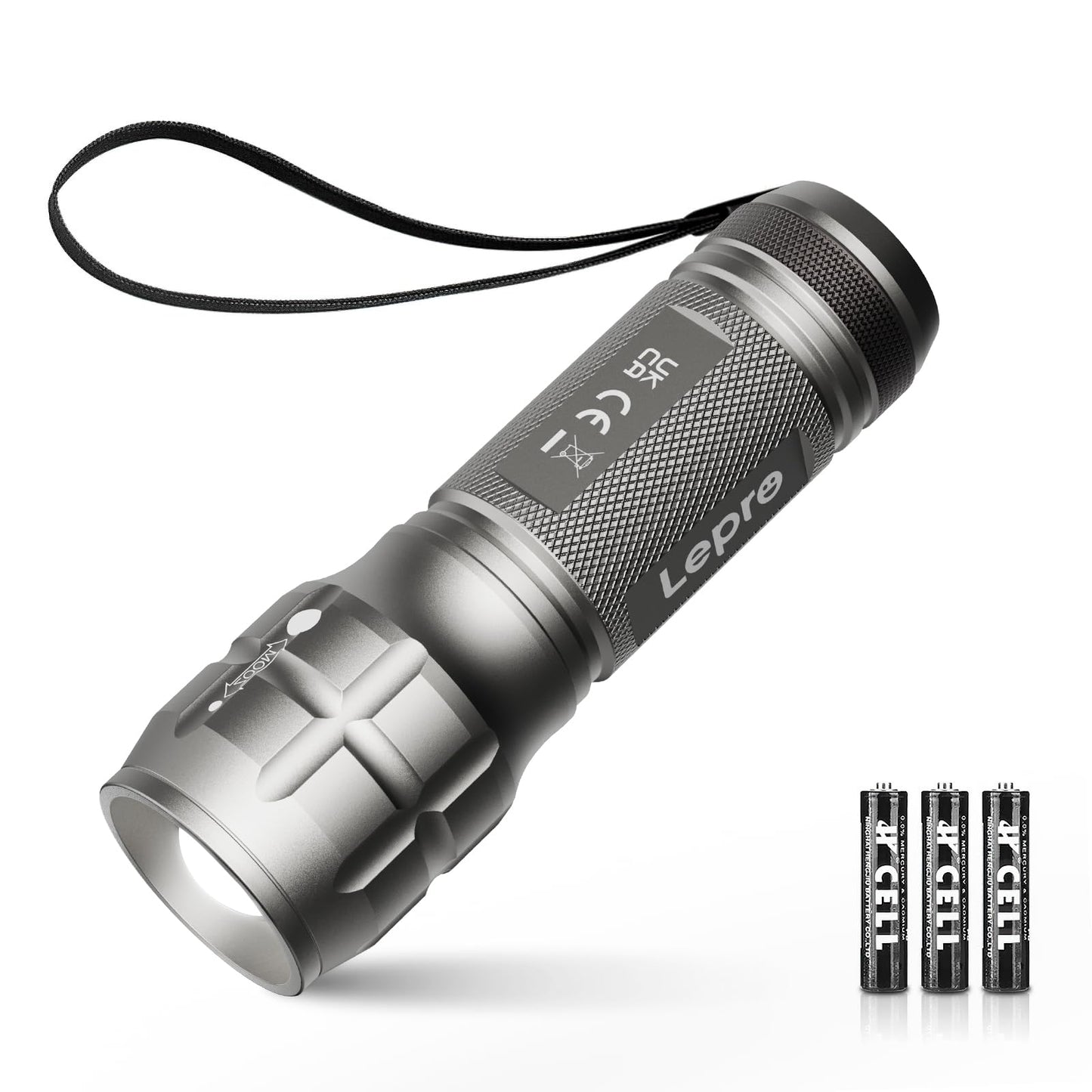 Lighting EVER LED Flashlights High Lumens, Small Flashlight, Zoomable, Waterproof, Adjustable Brightness Flash Light for Outdoor, Emergency, AAA Batteries Included, Tactical & Camping Accessories