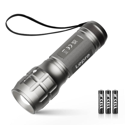 Lighting EVER LED Flashlights High Lumens, Small Flashlight, Zoomable, Waterproof, Adjustable Brightness Flash Light for Outdoor, Emergency, AAA Batteries Included, Tactical & Camping Accessories