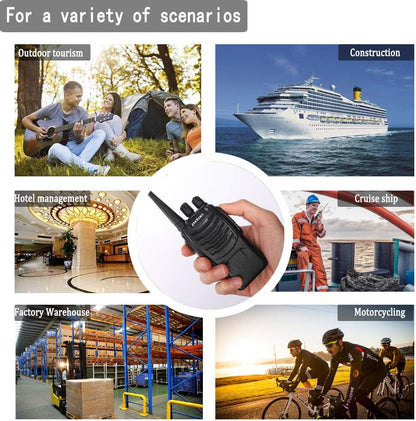 Walkie Talkies Rechargeable Long Range Two-Way Radios with Earpieces,2-Way Radios UHF Handheld Transceiver Walky Talky with Flashlight Li-ion Battery and Charger（2 Pack）