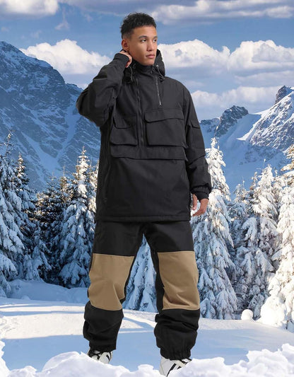 GSOU SNOW Men Ski Jacket Snowboard Coat for Winter Outdoor Sports Waterproof Windproof Snow Pullover Hooded Warm