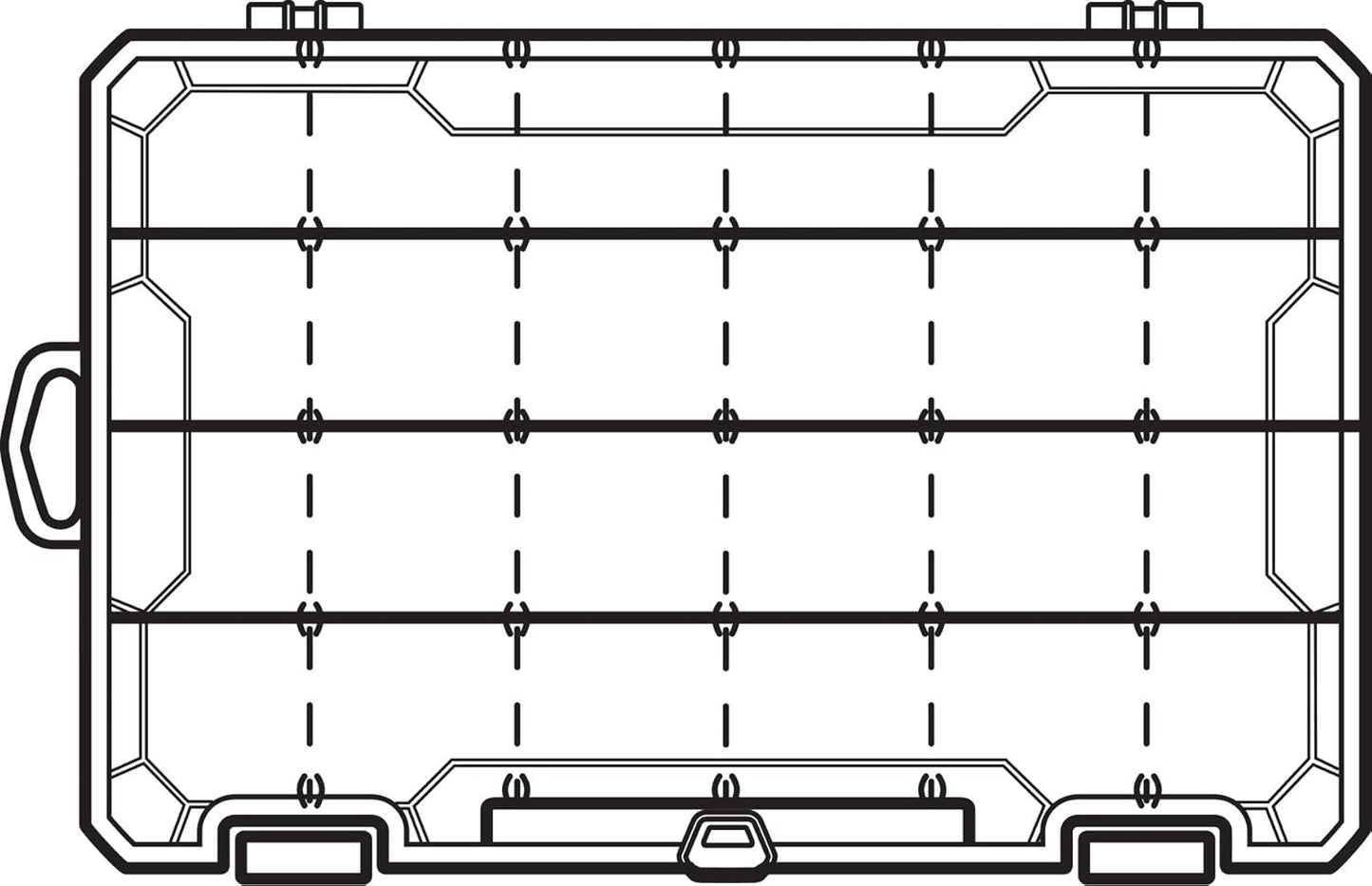 Flambeau Outdoors 4007 Fishing Tackle Box - Includes 12 Dividers, 24 Compartments, Clear Tackle Box Fishing Lure Organizer, Tuff Tainer Tackle Box with Zerust Anti-Rust Dividers