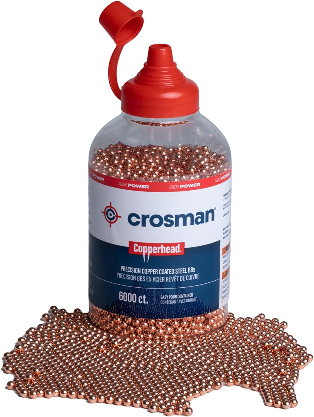 Crosman Copperhead 4.5mm Copper Coated BBs In EZ-Pour Bottle For BB Air Pistols And BB Air Guns
