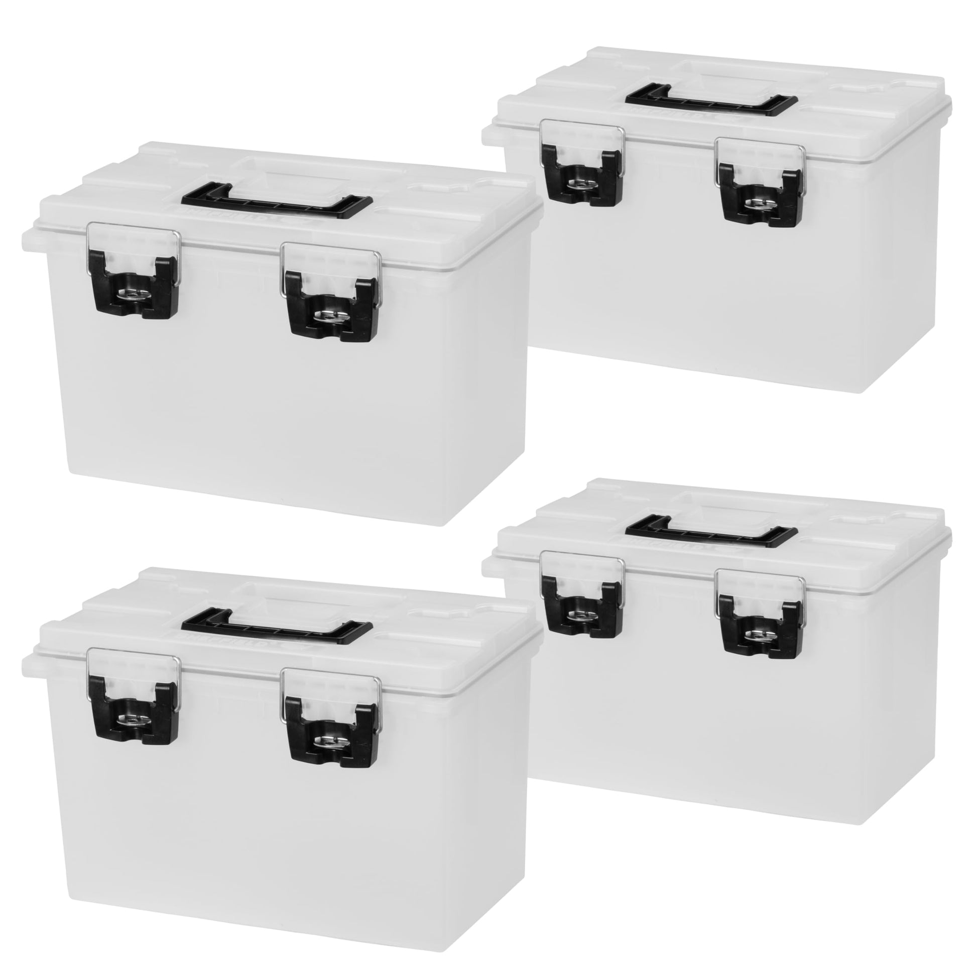 Sheffield 12629 Ammo Storage Box, Stackable .30 Cal Field Boxes, Water and Dust Resistant, Lockable Storage Box with Handle, Secures Hunting Gear, Supplies, and Bullets, Made in USA, Black, 1-Pack