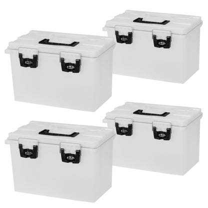 Sheffield 12629 Ammo Storage Box, Stackable .30 Cal Field Boxes, Water and Dust Resistant, Lockable Storage Box with Handle, Secures Hunting Gear, Supplies, and Bullets, Made in USA, Black, 1-Pack