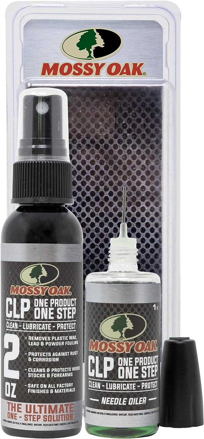 Mossy Oak Gun Oil - CLP Gun Lubricant - Premium Firearm Maintenance - Rust Preventative - 2 oz. Fine Mist Pump Sprayer & 1 oz. Needle Oiler