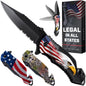 Legal Pocket Knife with 2.95” Serrated Blade, Glass Breaker, Seat Belt Cutter - EDC Sharp Folding Knives with Portable Clip - Small Tool for Tactical Camping Survival Hiking - Gifts for Men 6680