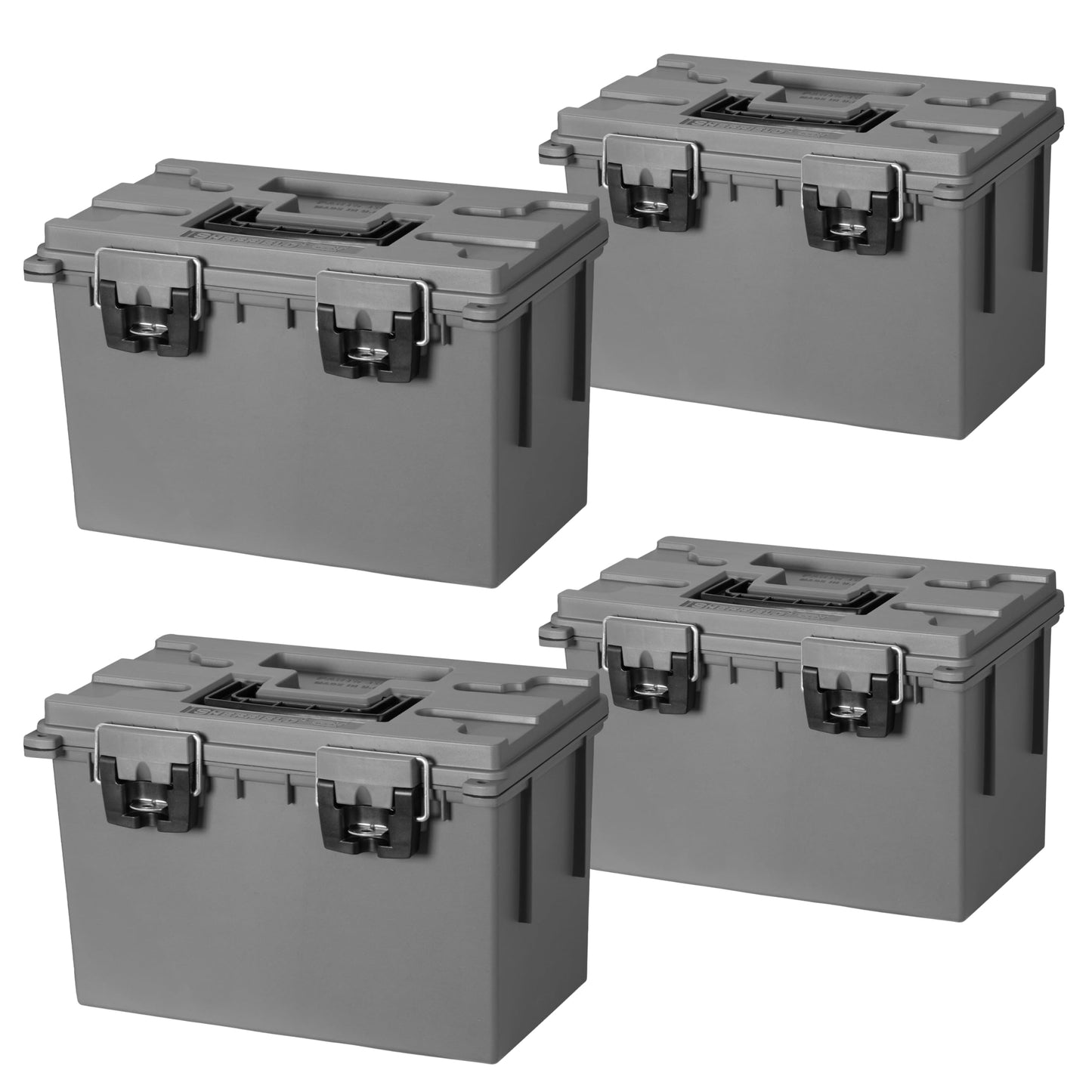 Sheffield 12629 Ammo Storage Box, Stackable .30 Cal Field Boxes, Water and Dust Resistant, Lockable Storage Box with Handle, Secures Hunting Gear, Supplies, and Bullets, Made in USA, Black, 1-Pack