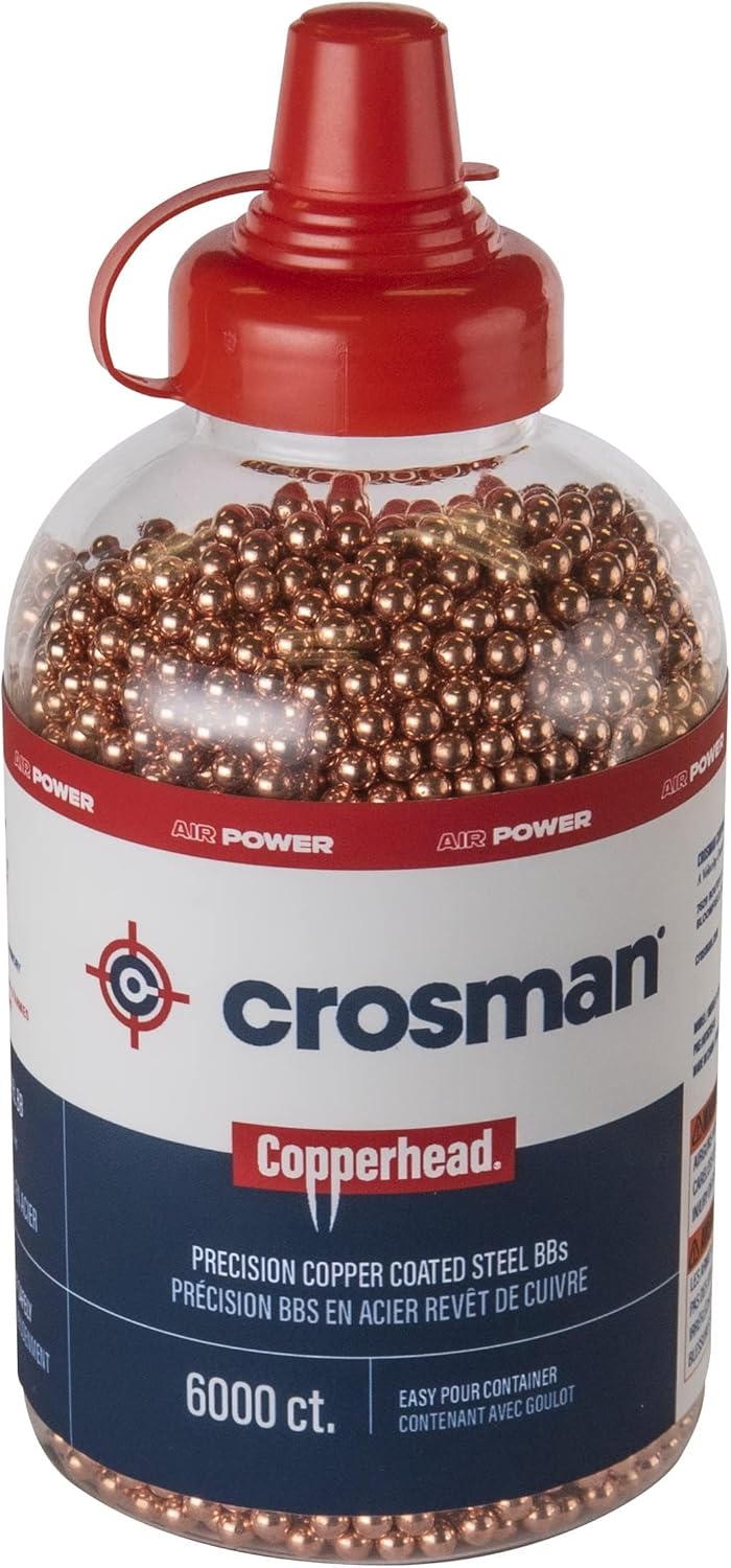 Crosman Copperhead 4.5mm Copper Coated BBs In EZ-Pour Bottle For BB Air Pistols And BB Air Guns