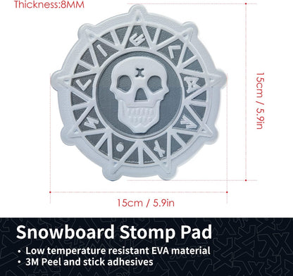 XCMAN Snowboard Stomp Pad,Big Size EVA Stomp Pad Provides Extra Grip to Enhance Your Snowboarding Experience, EVA Material 5.9" x 5.9", Grey