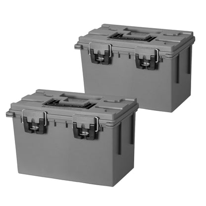 Sheffield 12629 Ammo Storage Box, Stackable .30 Cal Field Boxes, Water and Dust Resistant, Lockable Storage Box with Handle, Secures Hunting Gear, Supplies, and Bullets, Made in USA, Black, 1-Pack