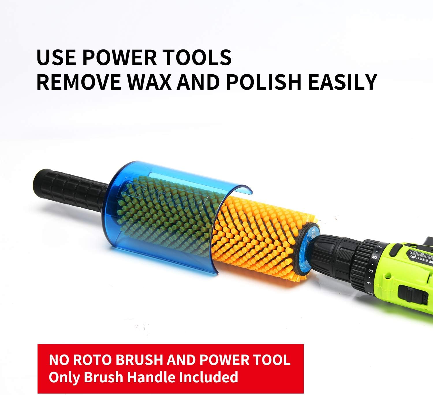 XCMAN Ski Snowboard Roto Brush 200mm Length-Horsehair,Nylon,Axle with Safety Shield/Hood - Sold Separately.