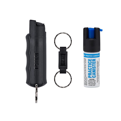 SABRE Pepper Spray, Quick Release Keychain for Easy Carry and Fast Access, Finger Grip for More Accurate and Faster Aim, Maximum Police Strength OC Spray, 0.54 fl oz, Secure and Easy to Use Safety