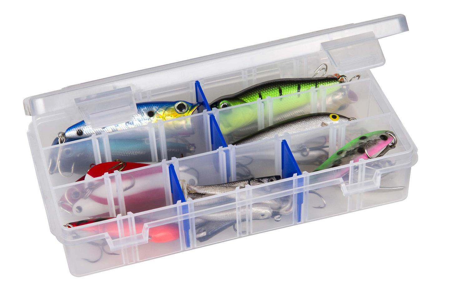 Flambeau Outdoors 4007 Fishing Tackle Box - Includes 12 Dividers, 24 Compartments, Clear Tackle Box Fishing Lure Organizer, Tuff Tainer Tackle Box with Zerust Anti-Rust Dividers