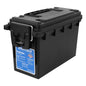 Sheffield 12629 Ammo Storage Box, Stackable .30 Cal Field Boxes, Water and Dust Resistant, Lockable Storage Box with Handle, Secures Hunting Gear, Supplies, and Bullets, Made in USA, Black, 1-Pack