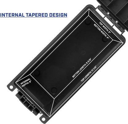 Sheffield 12629 Ammo Storage Box, Stackable .30 Cal Field Boxes, Water and Dust Resistant, Lockable Storage Box with Handle, Secures Hunting Gear, Supplies, and Bullets, Made in USA, Black, 1-Pack