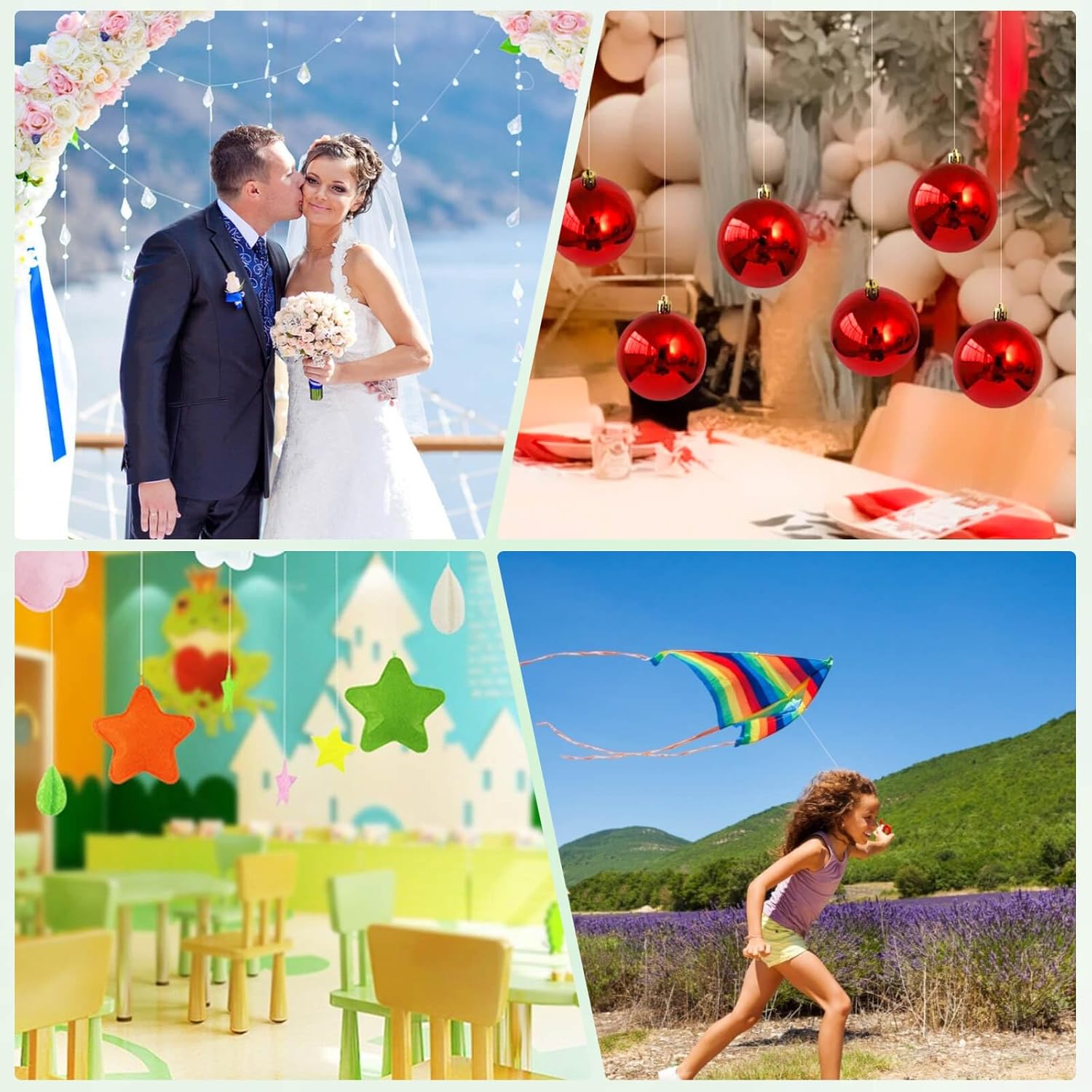 Anezus Fishing Wire for Hanging, Clear Fishing Line Invisible String Strong Monofilament Line for Hanging Decorations and Crafts