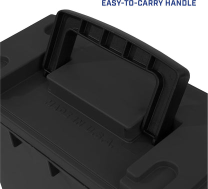 Sheffield 12629 Ammo Storage Box, Stackable .30 Cal Field Boxes, Water and Dust Resistant, Lockable Storage Box with Handle, Secures Hunting Gear, Supplies, and Bullets, Made in USA, Black, 1-Pack