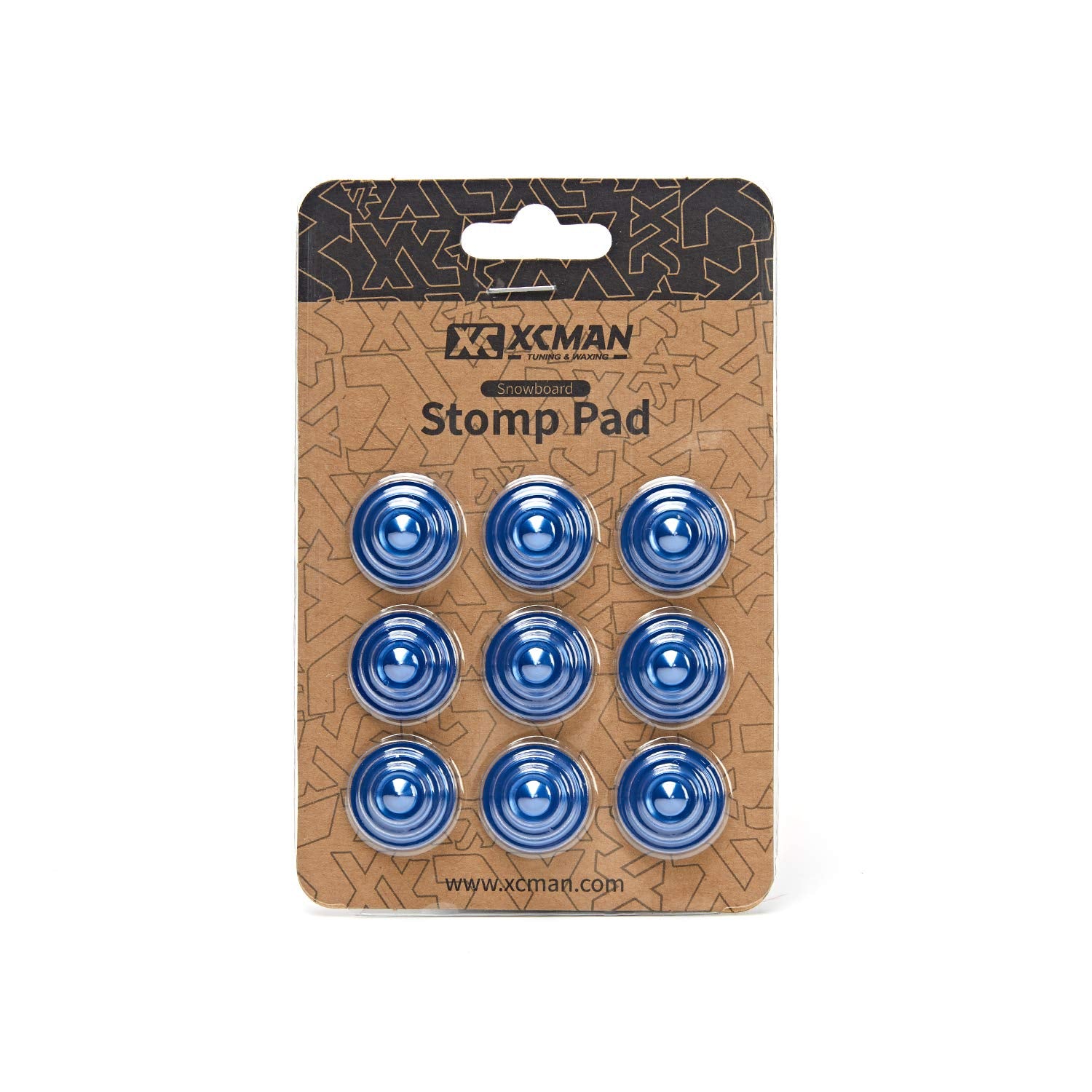 XCMAN 4 Layer-Cone Studs Dia 7.87 Inch Aluminum Snowboard Stomp Pad - 9pcs