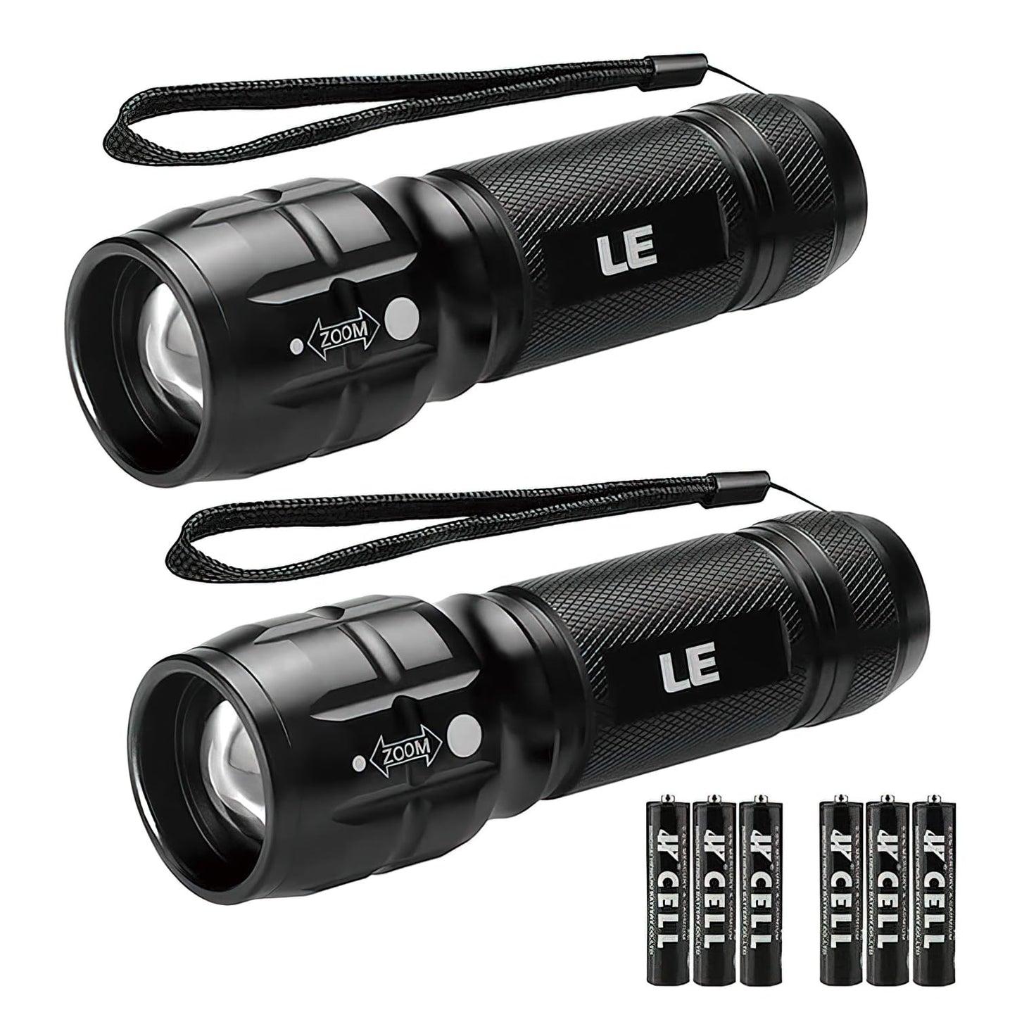 Lighting EVER LED Flashlights High Lumens, Small Flashlight, Zoomable, Waterproof, Adjustable Brightness Flash Light for Outdoor, Emergency, AAA Batteries Included, Tactical & Camping Accessories